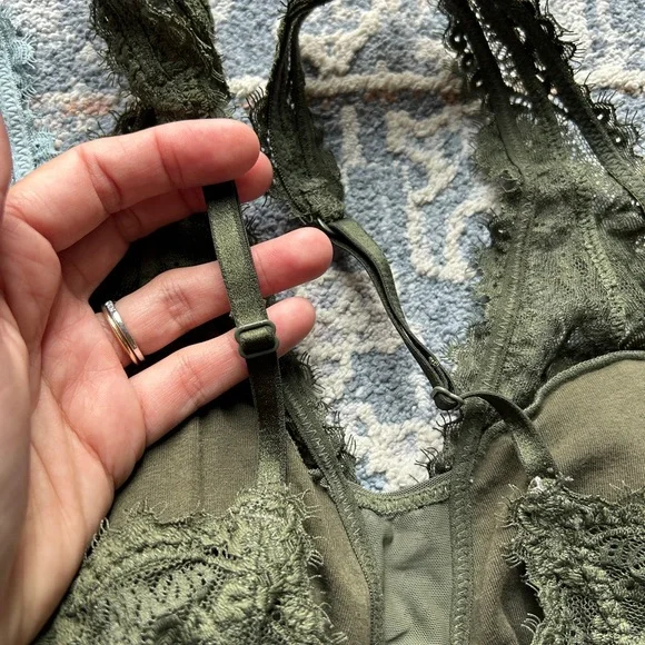 Aerie Lace Bralette Trio - Olive, Light Blue, and Gray Blue - Picture 9 of 10